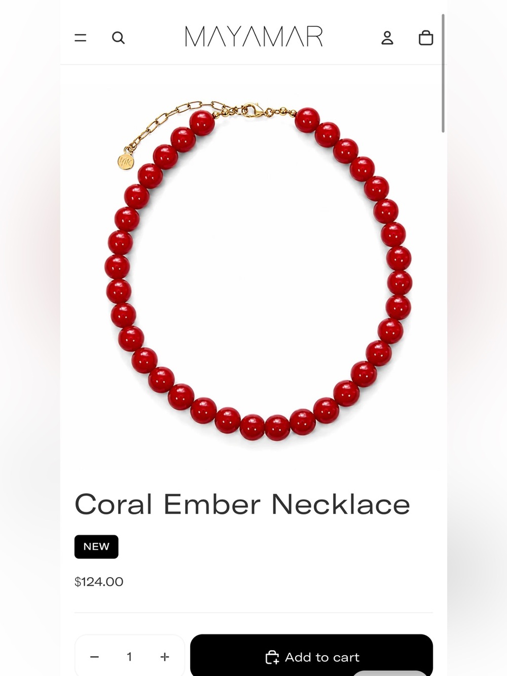 Mayamar Genuine Red Agate necklace